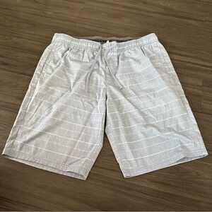 Hang Ten Gray Striped Drawstring Shorts Men’s XL Casual Lightweight Summer